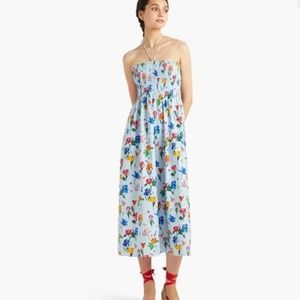 Hill House The Lucy Nap Dress in light blue space floral